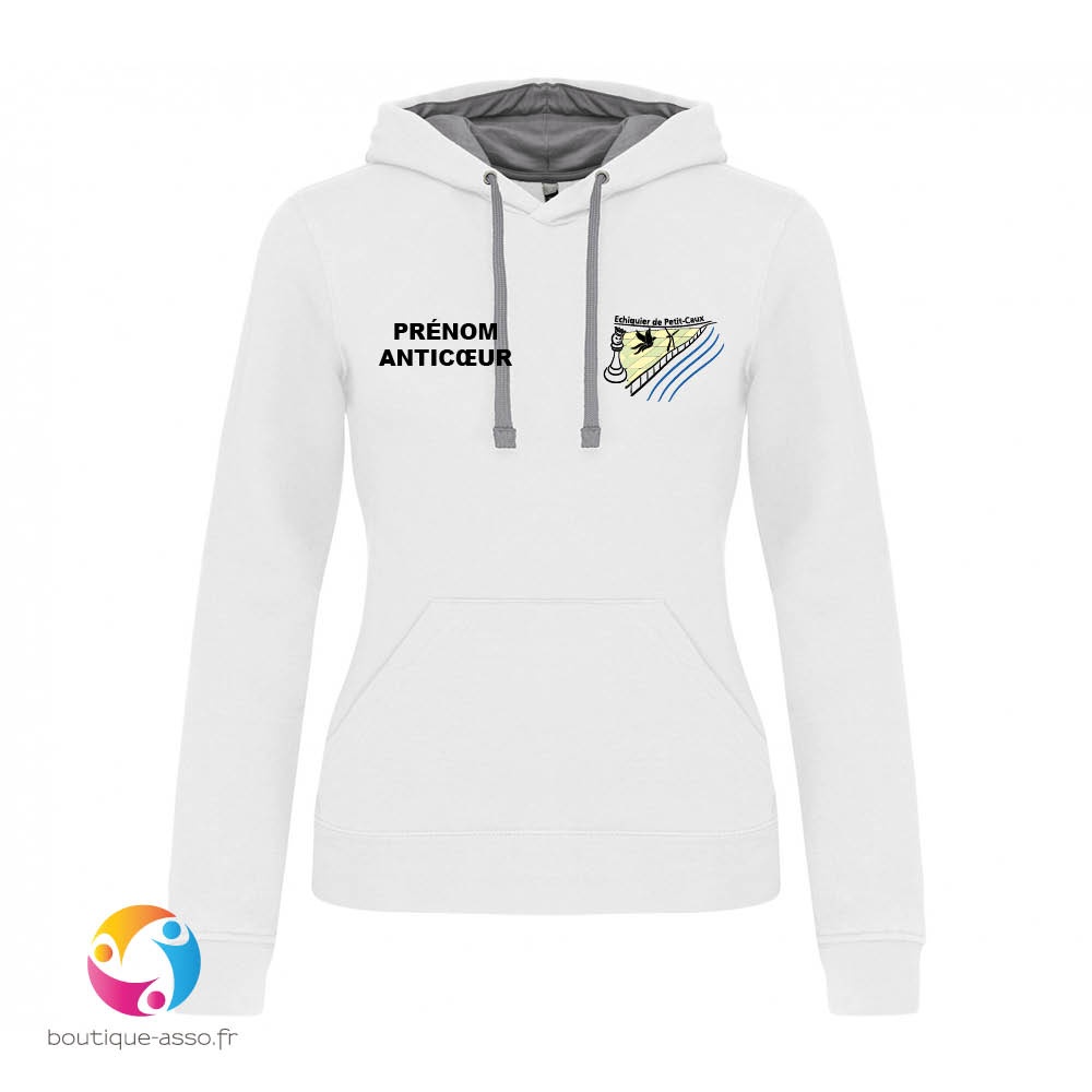 sweat capuche femme - Echiquier de Petit-Caux